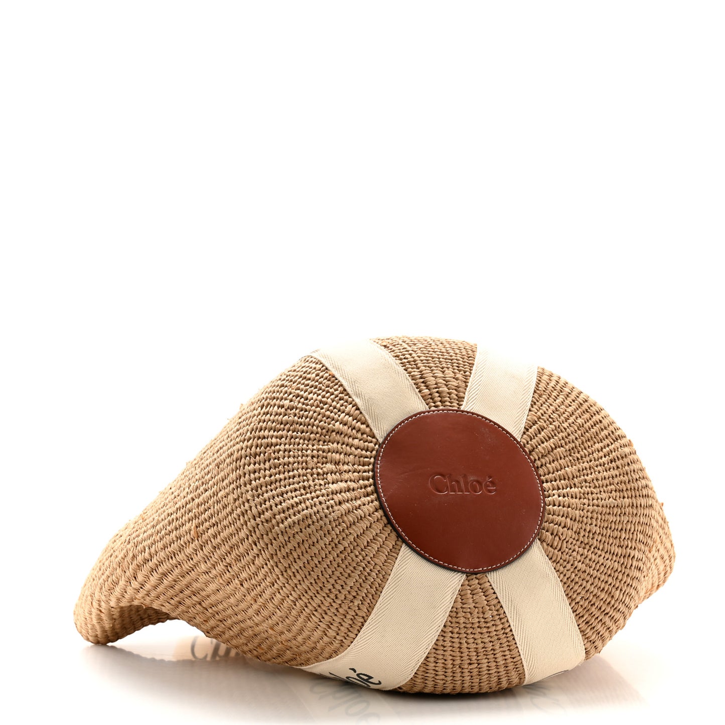 Raffia Large Woody Basket Bag White