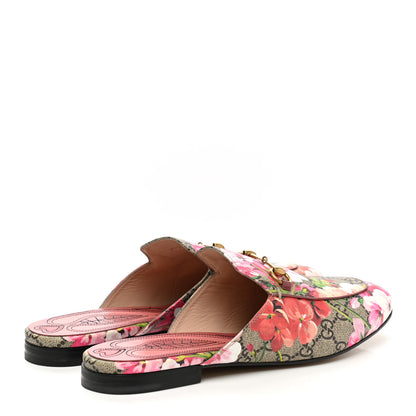 Gucci GG Supreme Monogram Blooms Womens Princetown Slippers 40.5 Beige Multicolor Dry Rose 4 of 10