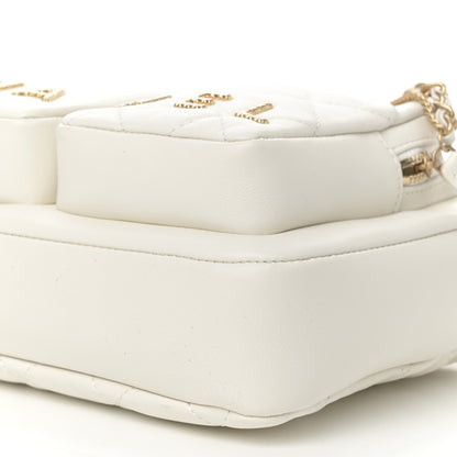 Chanel Calfskin Quilted Small Camera Case White 10 of 12