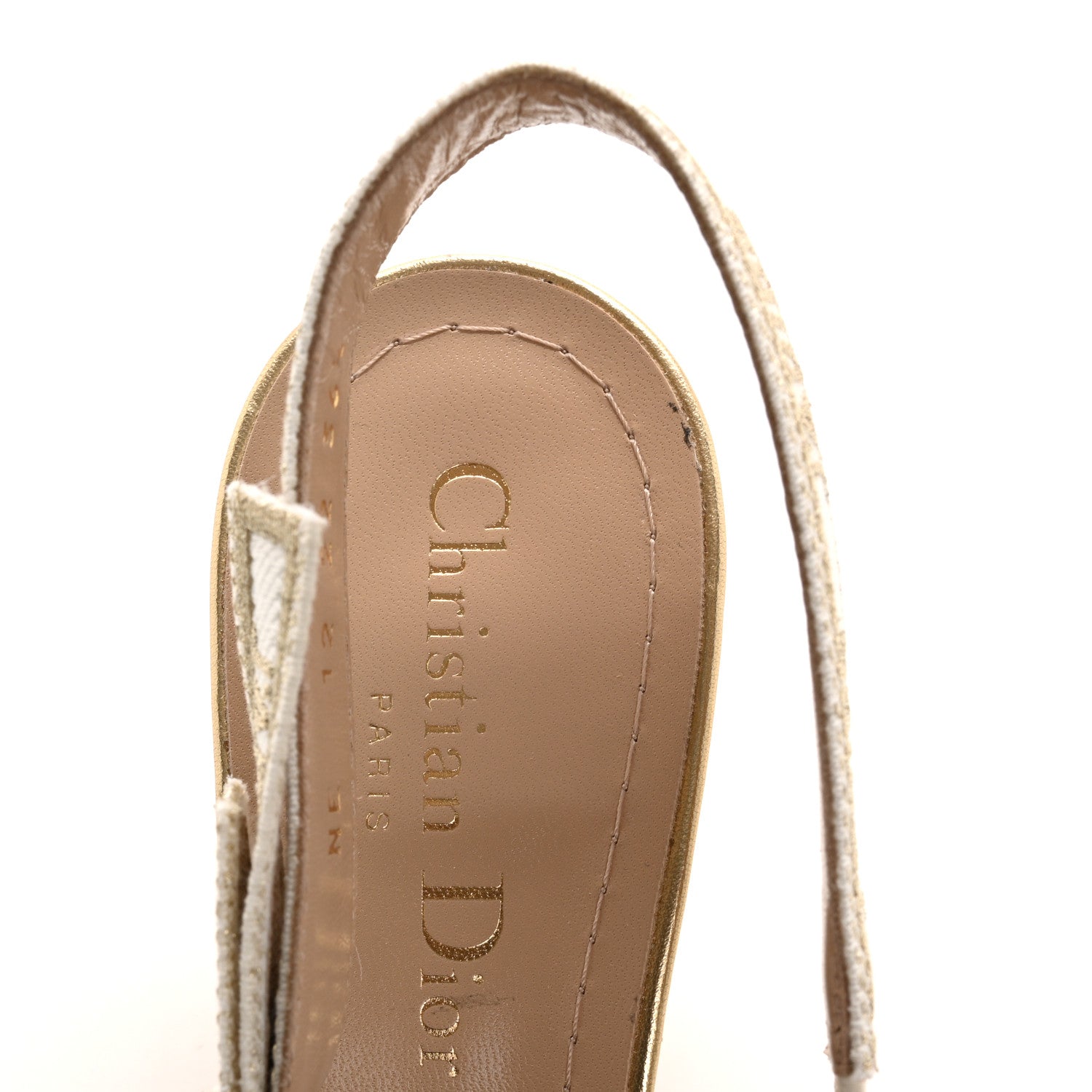 Christian Dior Macrame Lurex Embroidered J'adior Slingback 65mm Pumps 36.5 Pale Gold 7 of 13