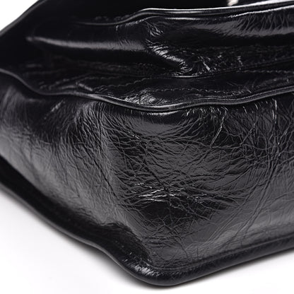 Saint Laurent Crinkled Calfskin Matelasse Monogram Medium Niki Chain Satchel Black 8 of 11
