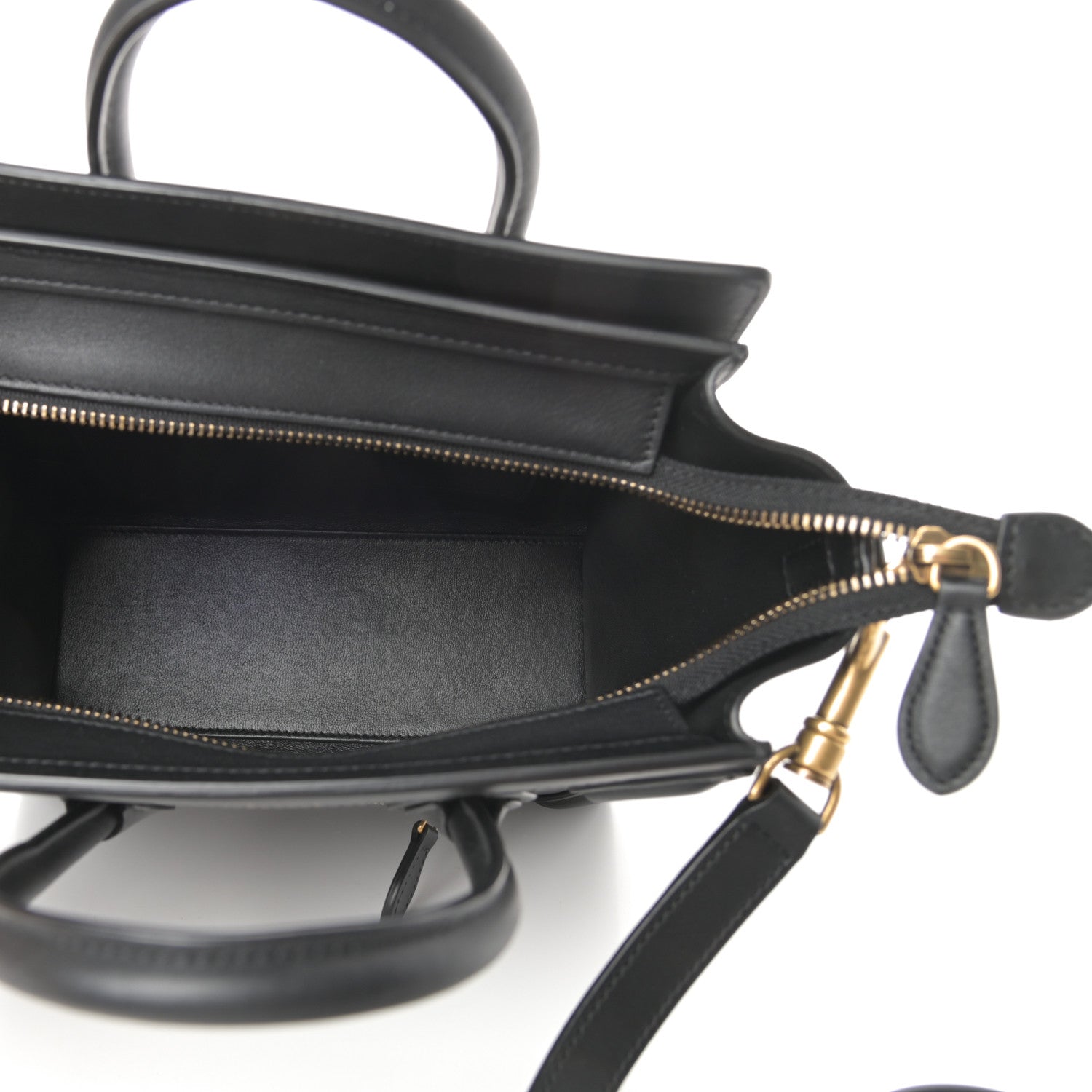 Celine Smooth Calfskin Nano Luggage Black 5 of 10