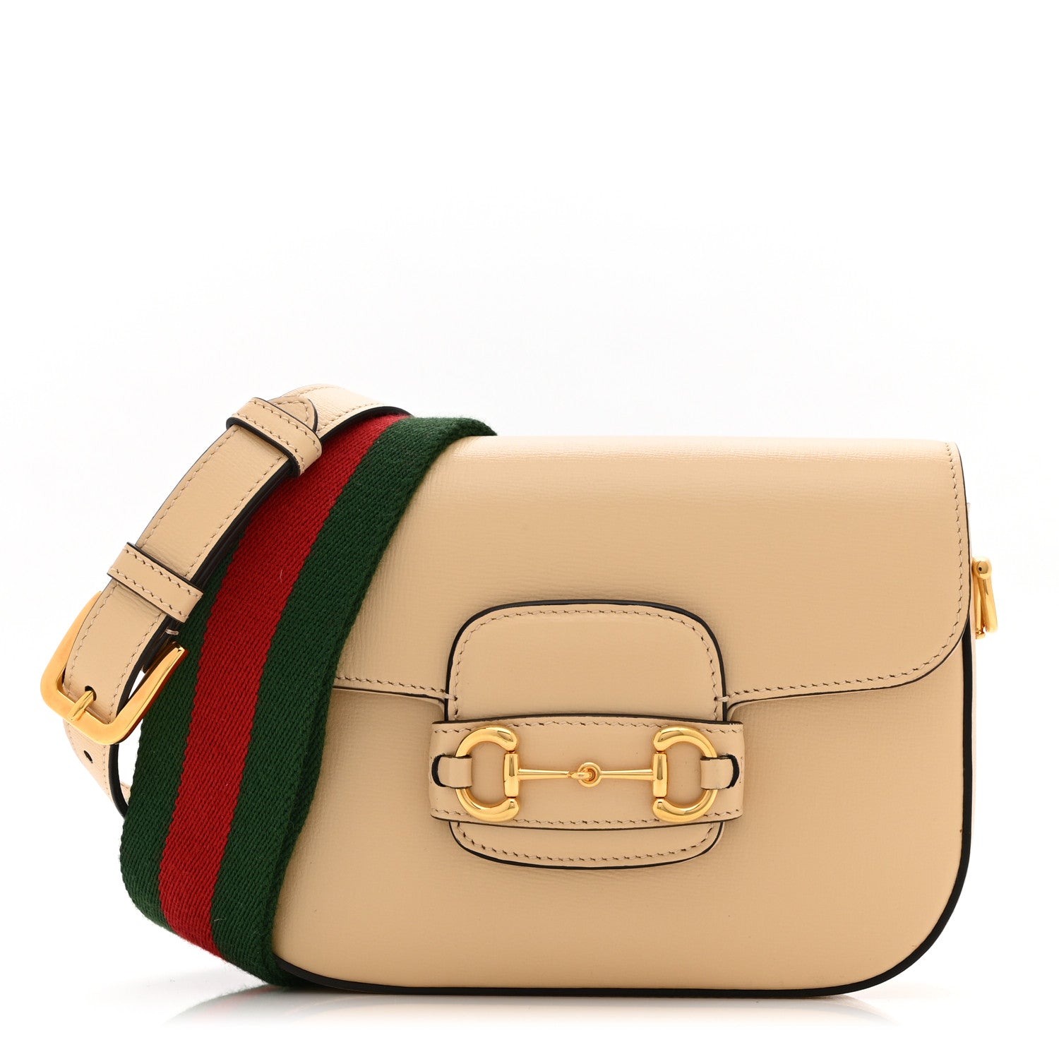 Gucci Azalea Calfskin Web Mini Horsebit 1955 Shoulder Bag Bubble Tea 1 of 11