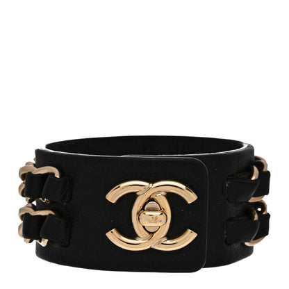 Chanel Lambskin CC Chain Turnlock Bracelet M Black 1 of 4