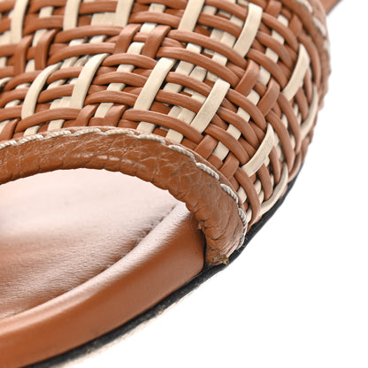 Fendi Calfskin FF Flat Sandals 38.5 Brandy Camelia Naturale 10 of 10