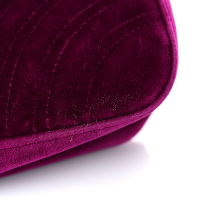 Gucci Velvet Matelasse Small GG Marmont Shoulder Bag Fuchsia Violet Cyclamen 15 of 22