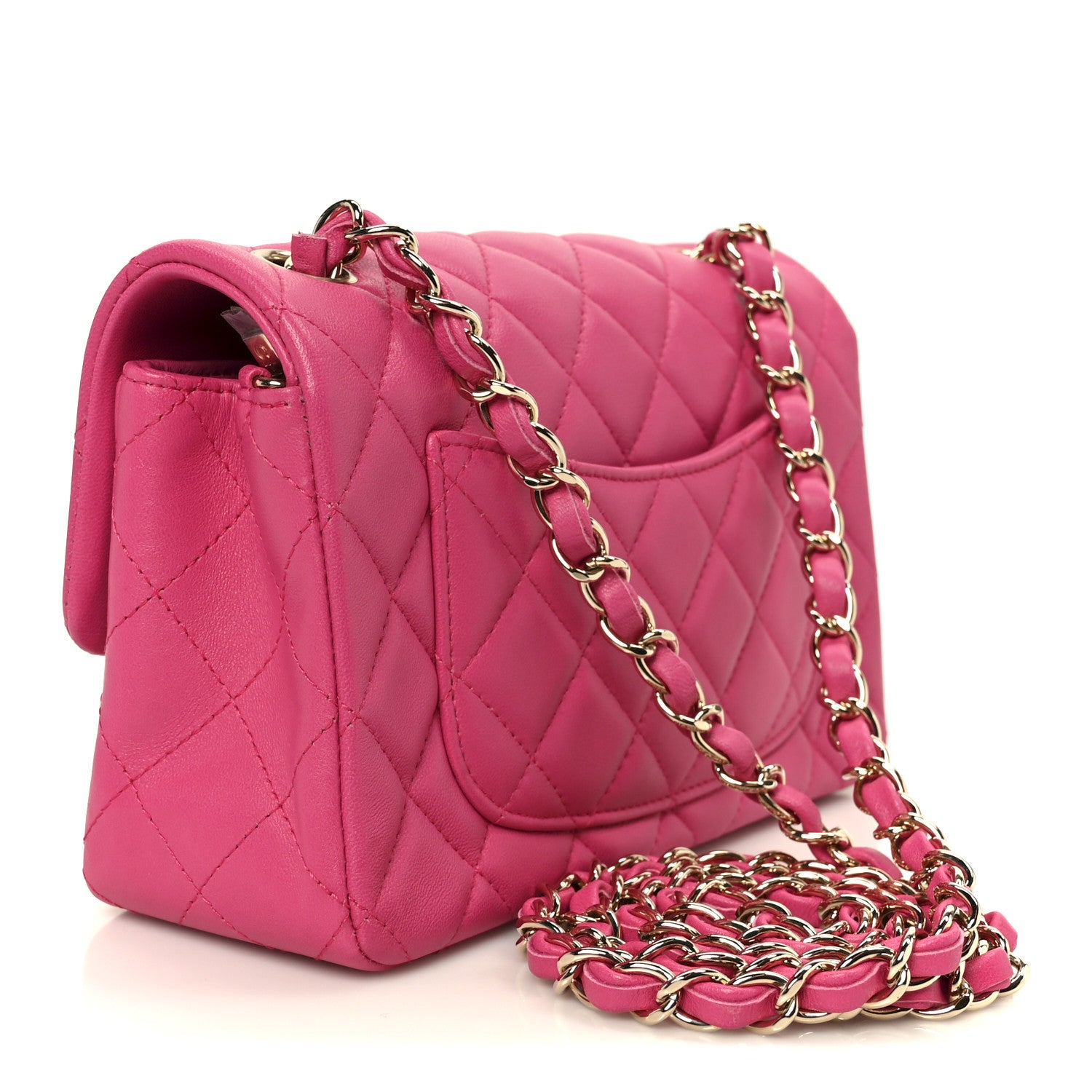 Chanel Lambskin Quilted Mini Rectangular Flap Pink 3 of 11