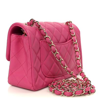Chanel Lambskin Quilted Mini Rectangular Flap Pink 3 of 11