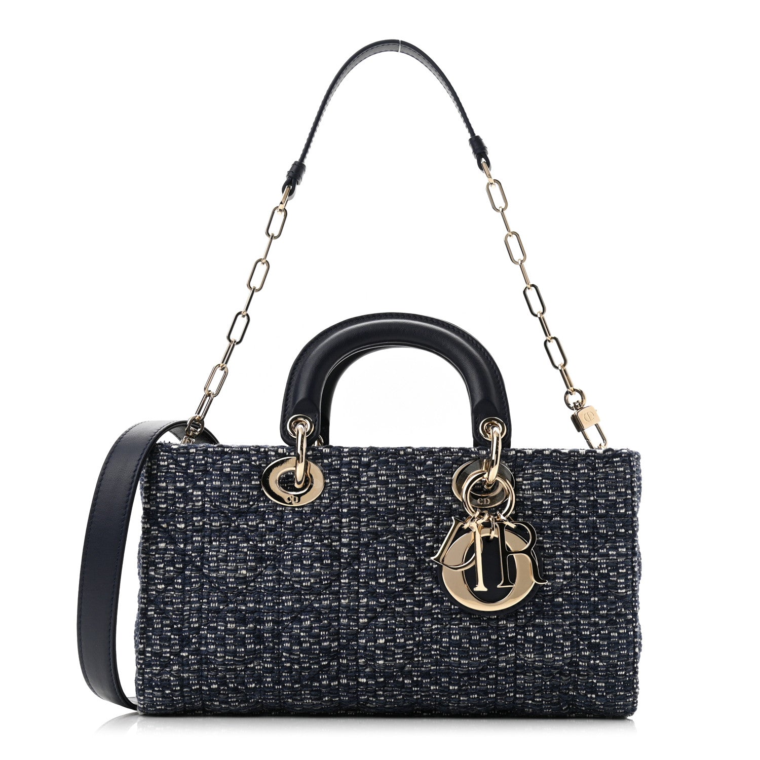 Christian Dior Tweed Cannage Lady D-Joy Blue 1 of 10