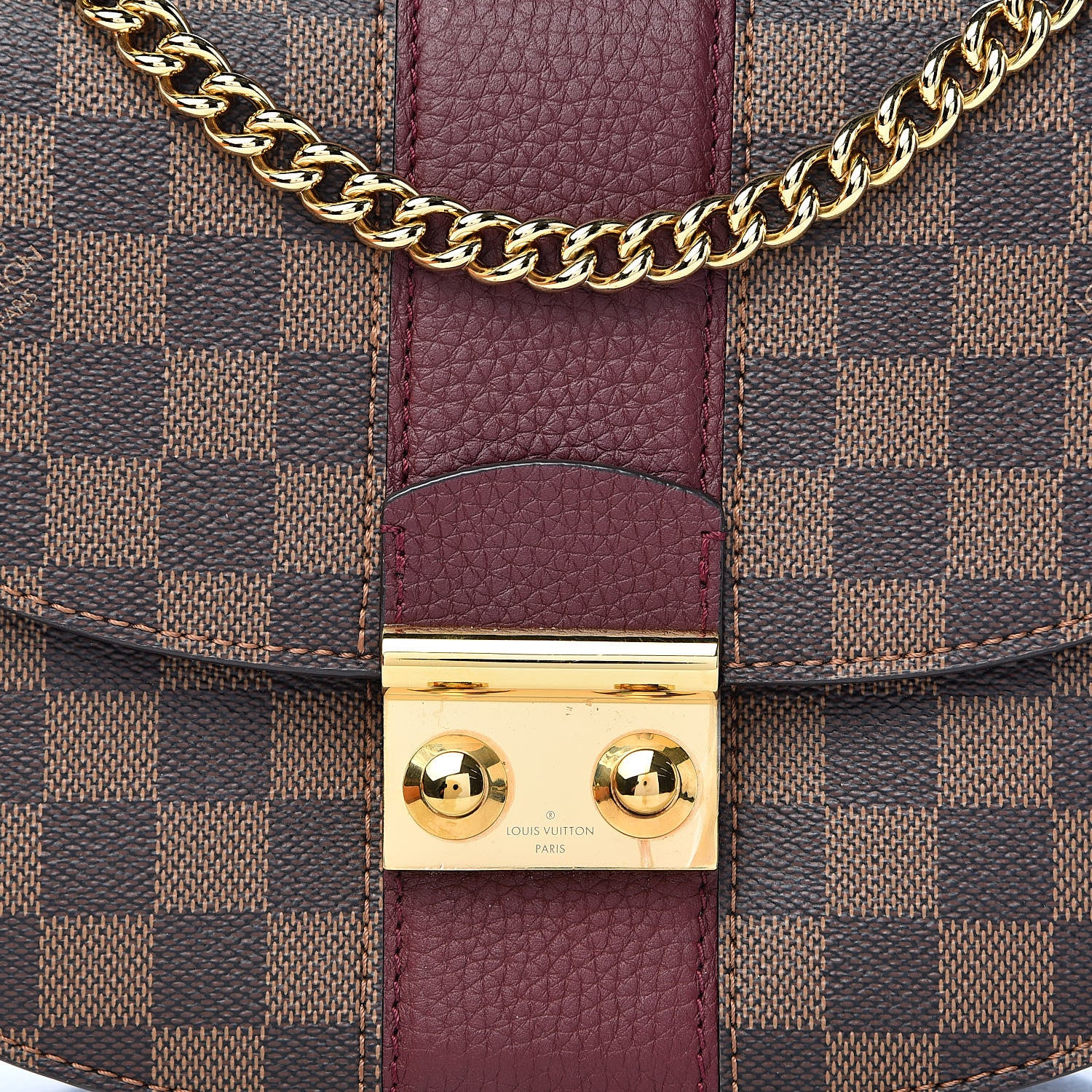 Louis Vuitton Damier Ebene Cuir Taurillon Wight Bordeaux 9 of 10