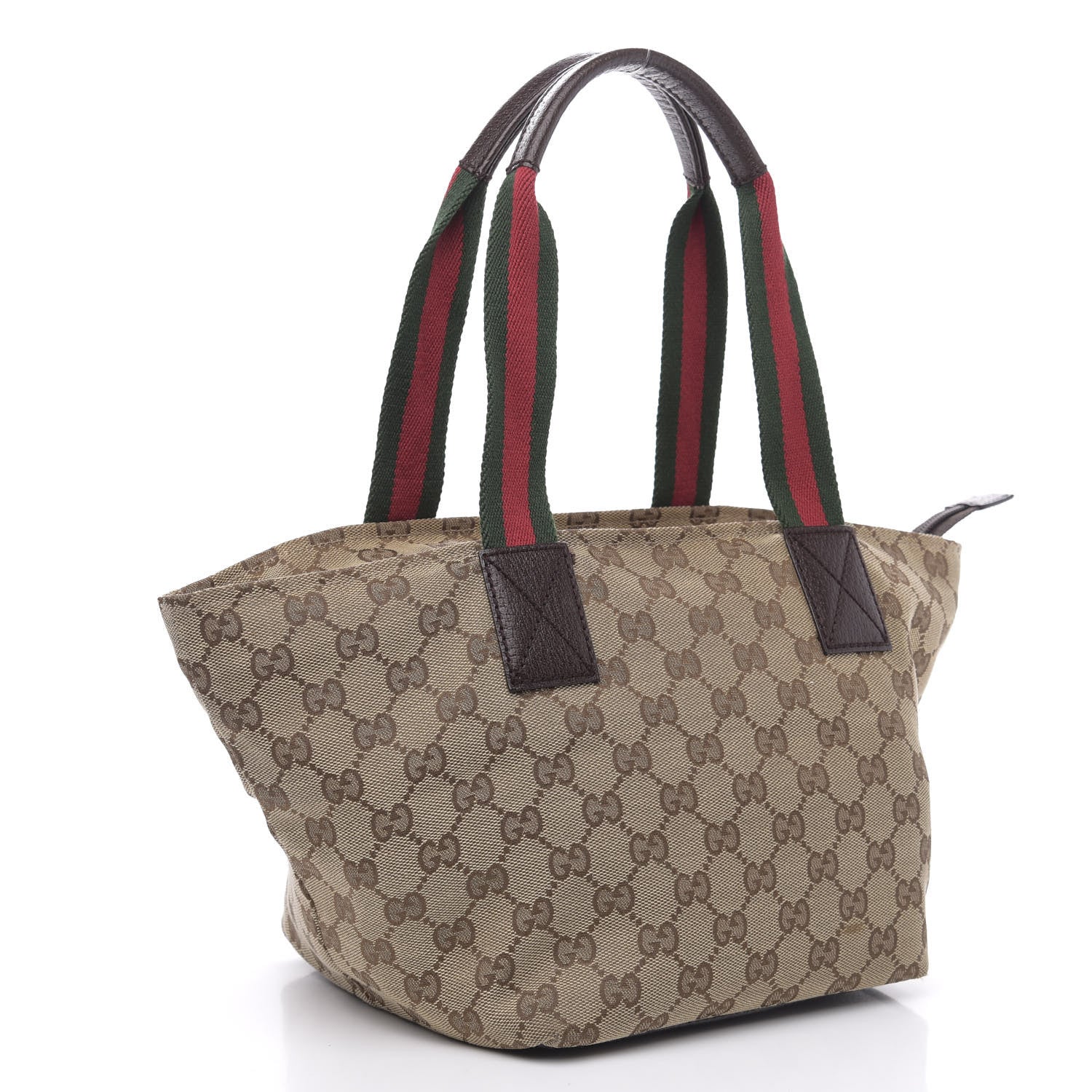Gucci GG Monogram Medium Web Handle Bucket Tote Dark Brown 3 of 12