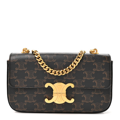 Celine Triomphe Canvas Chain Shoulder Bag Tan 1 of 10