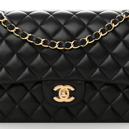 Chanel Lambskin Quilted Medium Double Flap Black 8 of 14