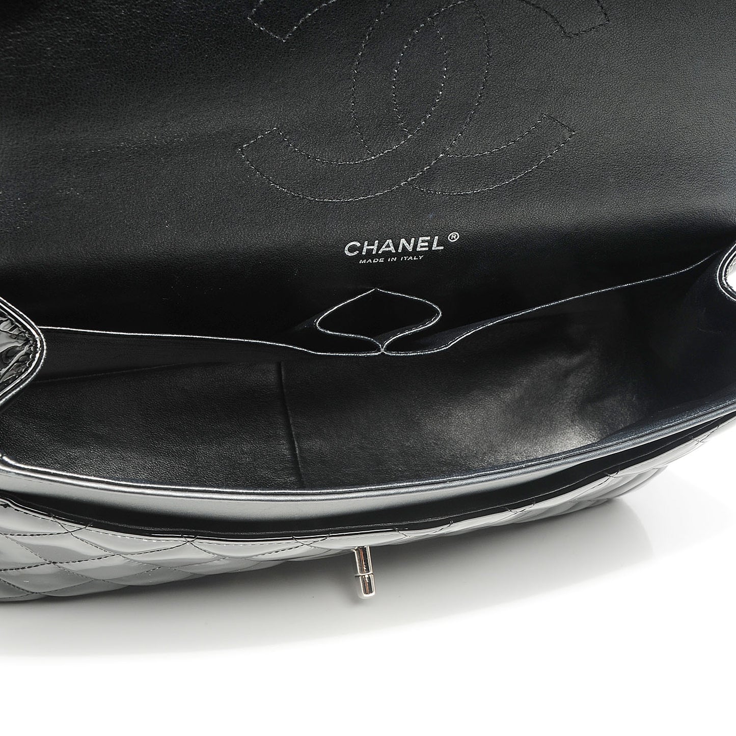 Patent Jumbo Double Flap Black