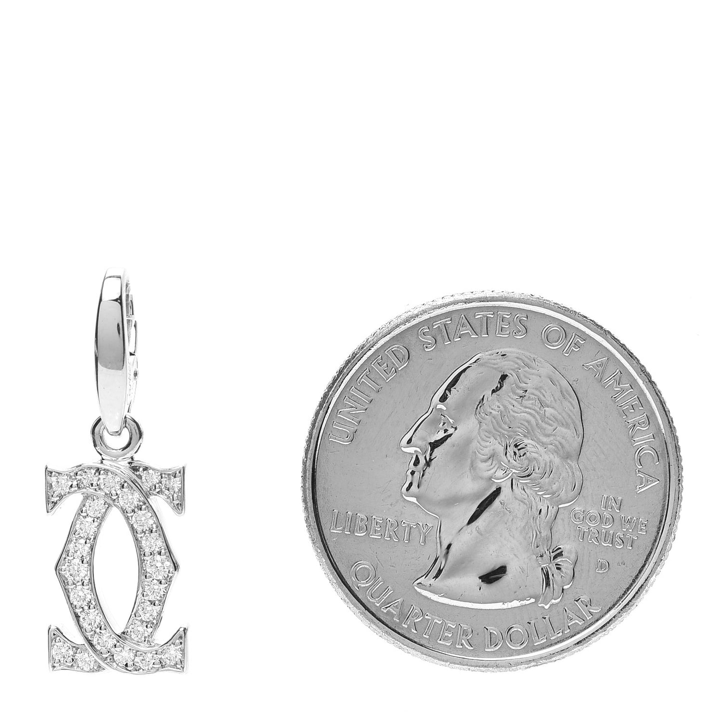 18K White Gold Diamond Logo Charm