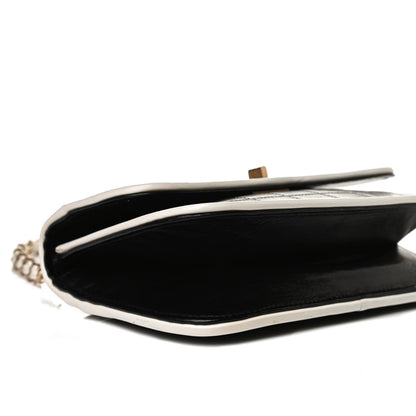 Chanel Caviar Square Stitched Small Flap Black White 9 of 19