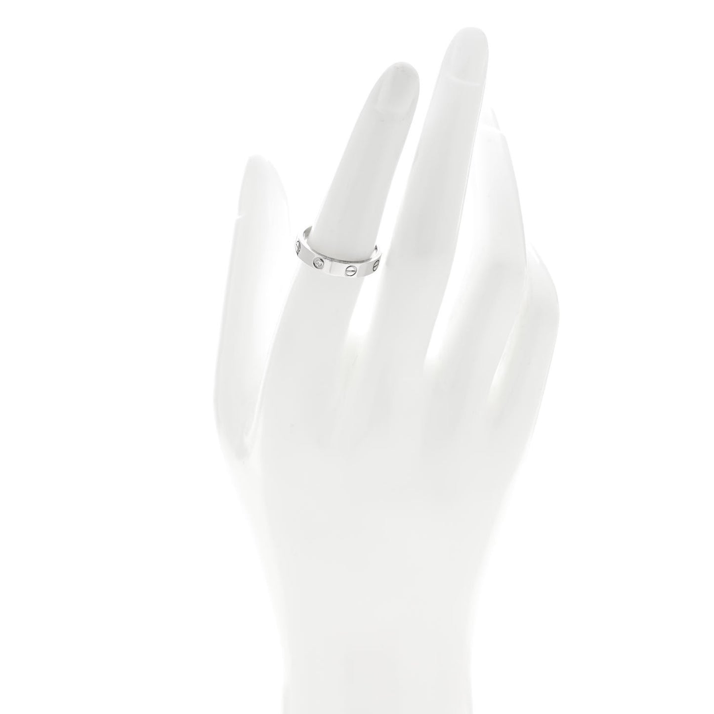 18K White Gold Diamond 4mm LOVE Wedding Band Ring 54 6.75