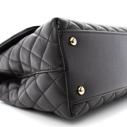 Chanel Caviar Quilted Small Coco Handle Flap Dark Brown 9 of 14