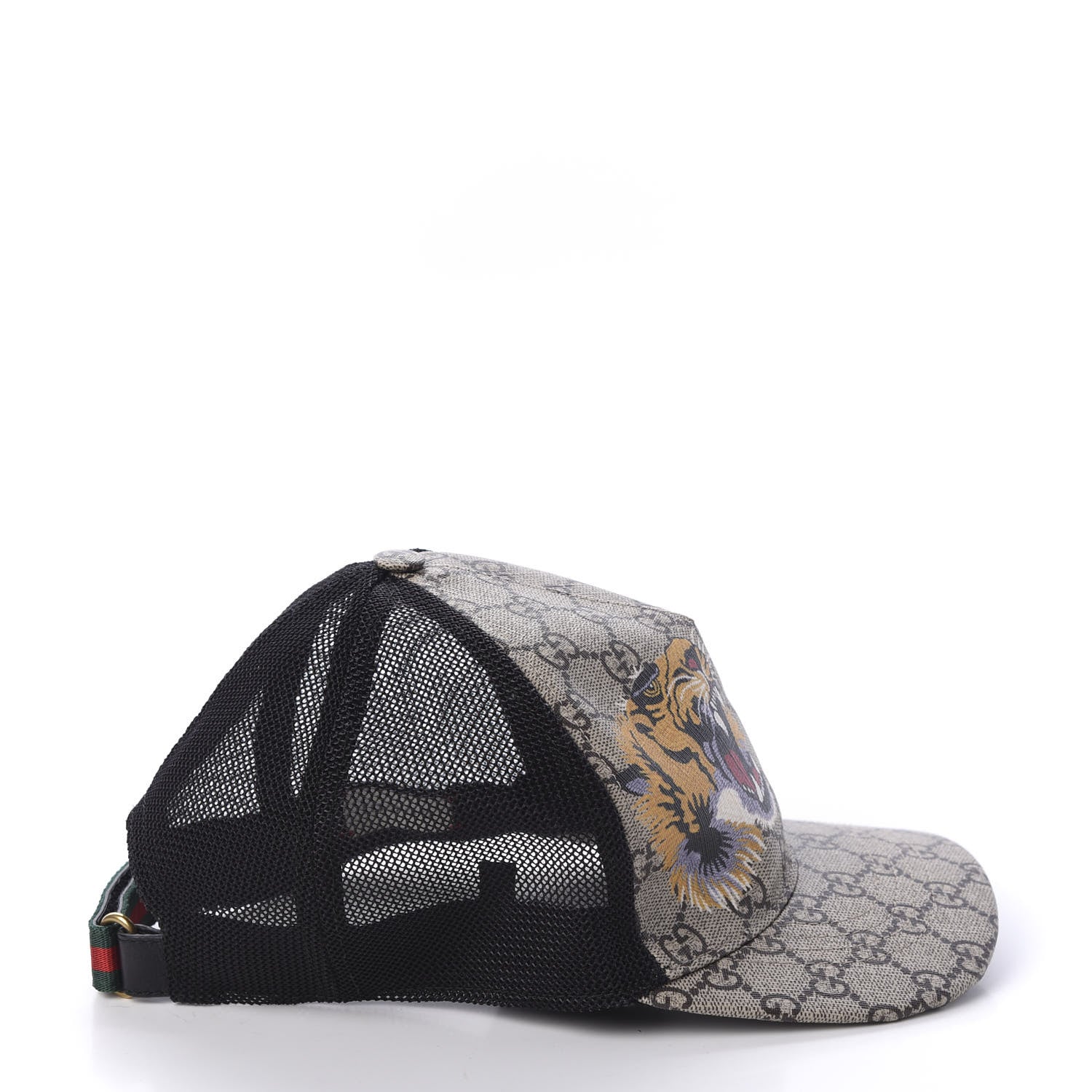 Gucci GG Supreme Monogram Tiger Print Baseball Hat 59 Beige 4 of 7