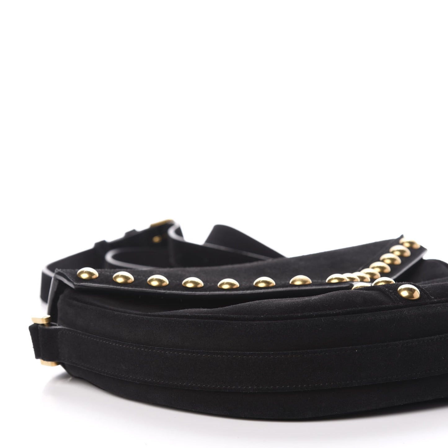 Suede Y Studs Crossbody Bag Black
