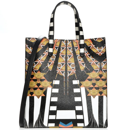 Givenchy Textured Coated Canvas Egyptian Print Medium Stargate Shopper Tote Multicolor 1 of 8