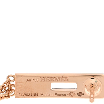 Hermes 18K Rose Gold Diamond Kelly Gavroche Earrings 4 of 5