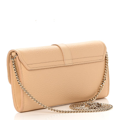 Chloe Shiny Grained Calfskin Aby Wallet on Chain Wooden Beige 3 of 13
