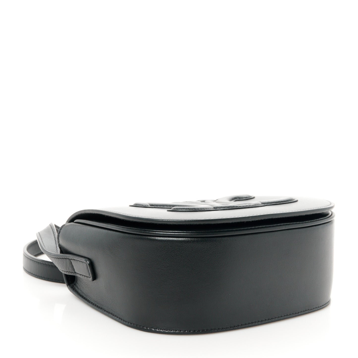 Smooth Calfskin Cuir Triomphe Folco Crossbody Bag Black