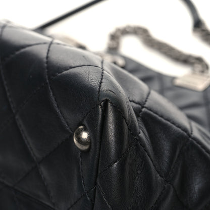 Chanel Calfskin Quilted Small Shopping In Chains Tote Black 10 of 14