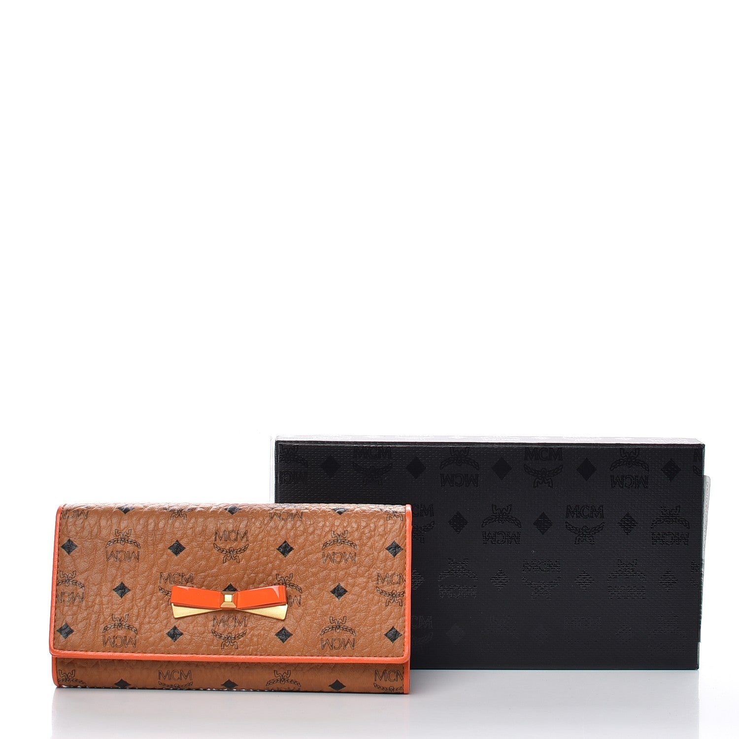 MCM Visetos Mina Long Trifold Wallet Cognac 8 of 8
