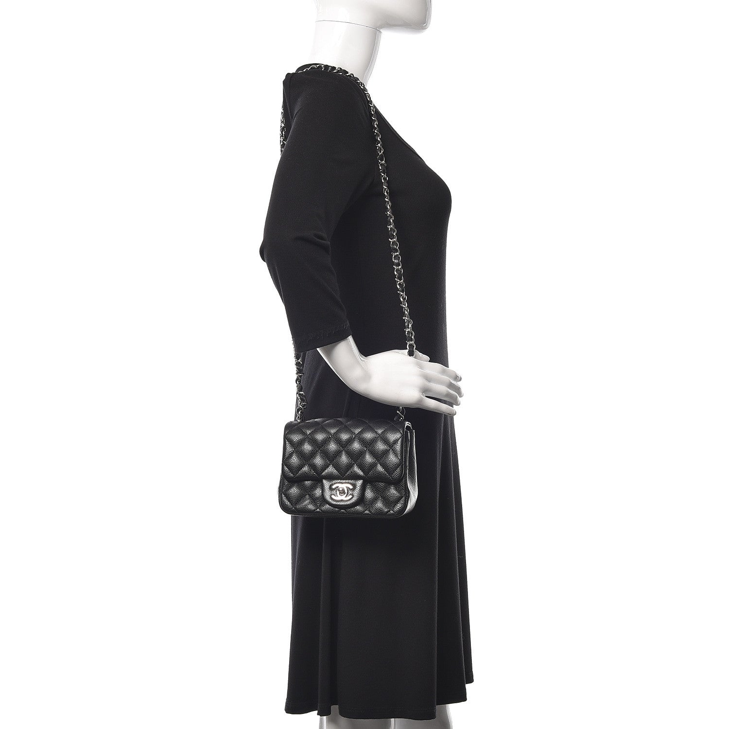 Chanel Caviar Quilted Mini Square Flap Black 2 of 8