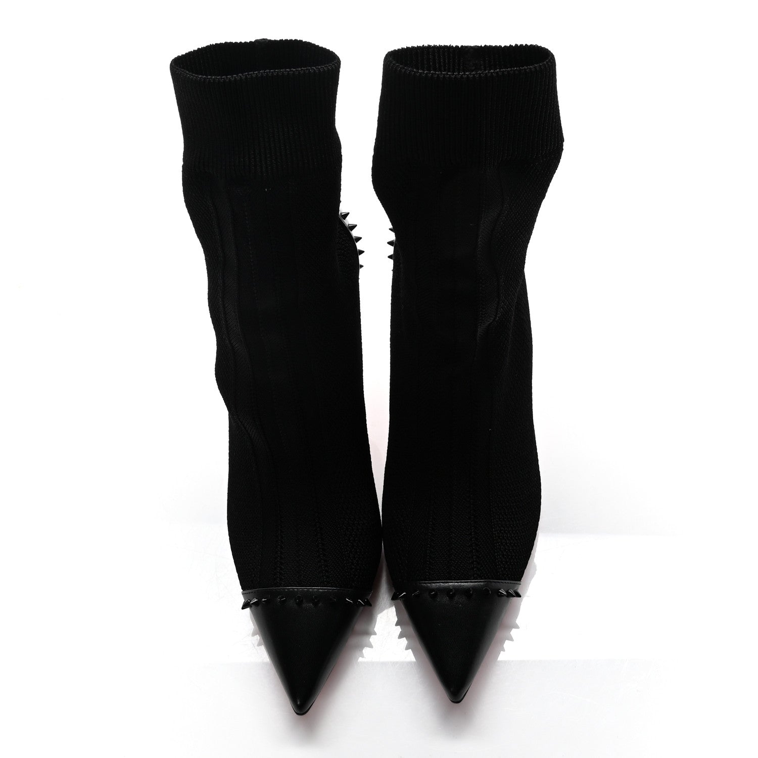 Christian Louboutin Shiny Nappa Maille Tricot Dovi Dova 100 Ankle Boots 41 Black 5 of 10