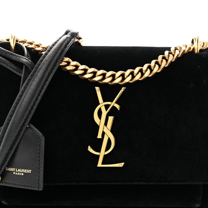 Saint Laurent Velvet Small Monogram Sunset Black 8 of 12