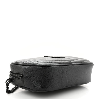 Saint Laurent Grain De Poudre Matelasse Monochrome Monogram Mini Lou Camera Bag Black 4 of 13