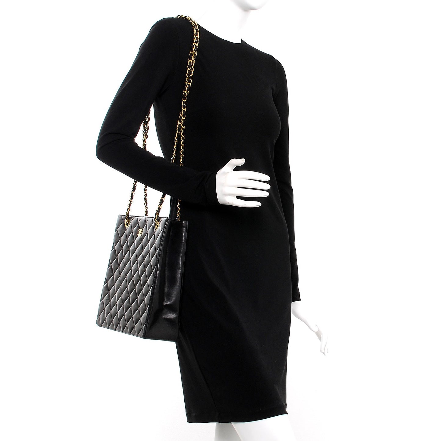 Lambskin Quilted Shoudler Bag Black