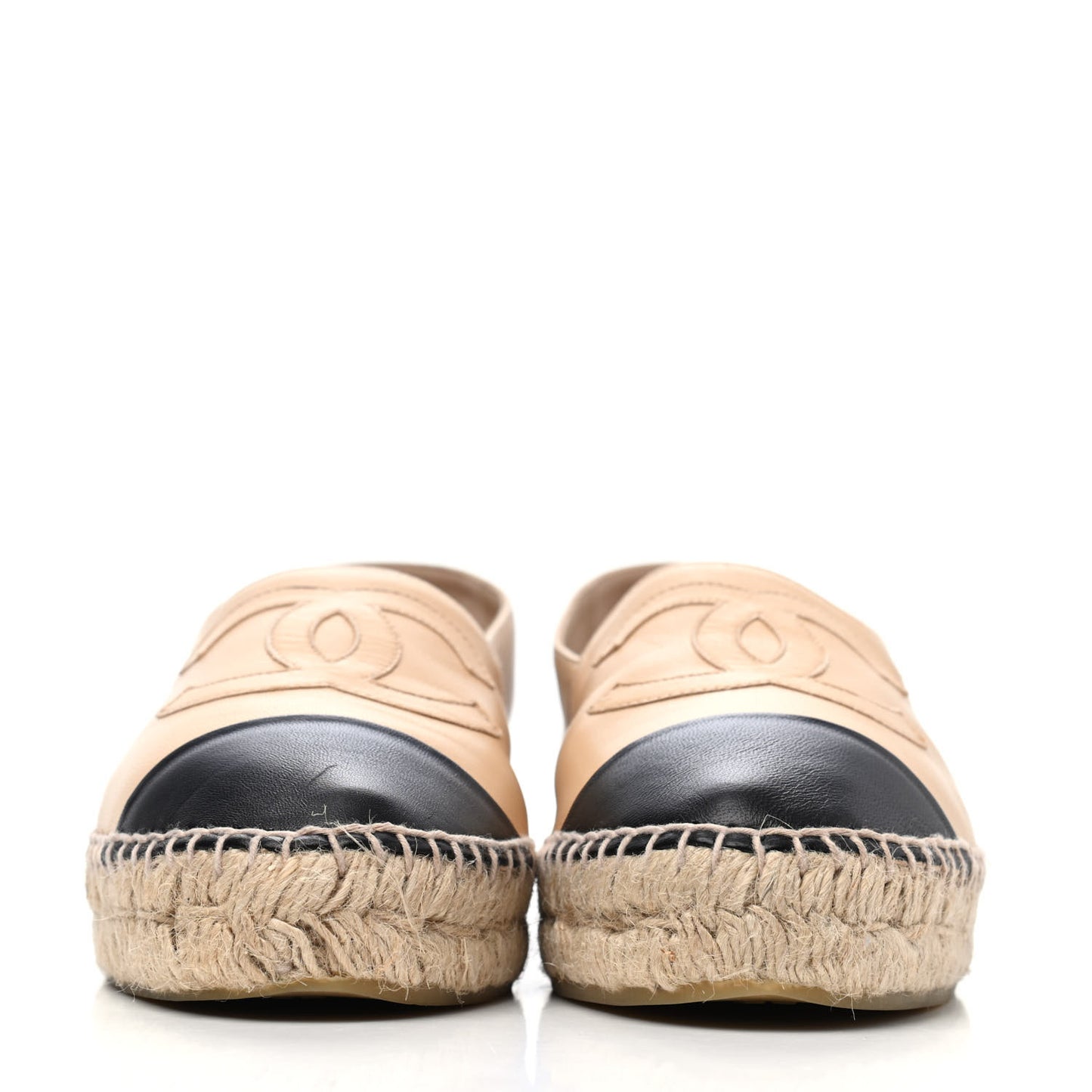 Lambskin CC Espadrilles 39 Beige Black