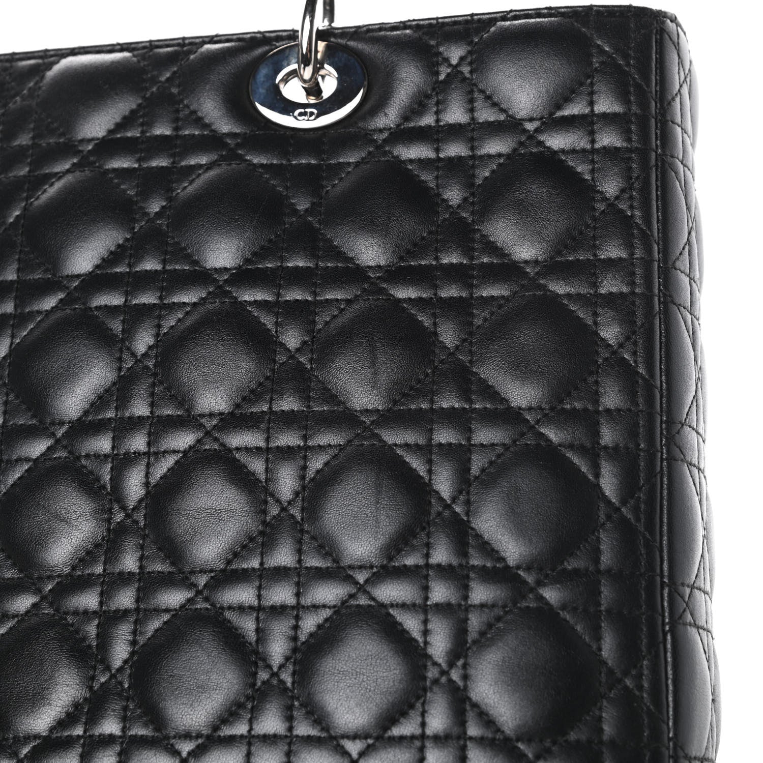 Christian Dior Lambskin Cannage Large Lady Dior Black 15 of 16