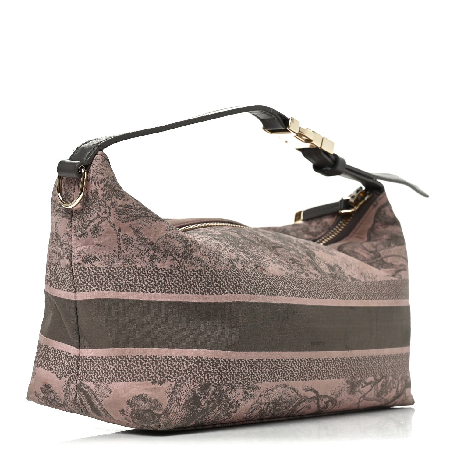 Christian Dior Technical Fabric Toile De Jouy DiorTravel Nomad Pouch Pink Grey 3 of 10