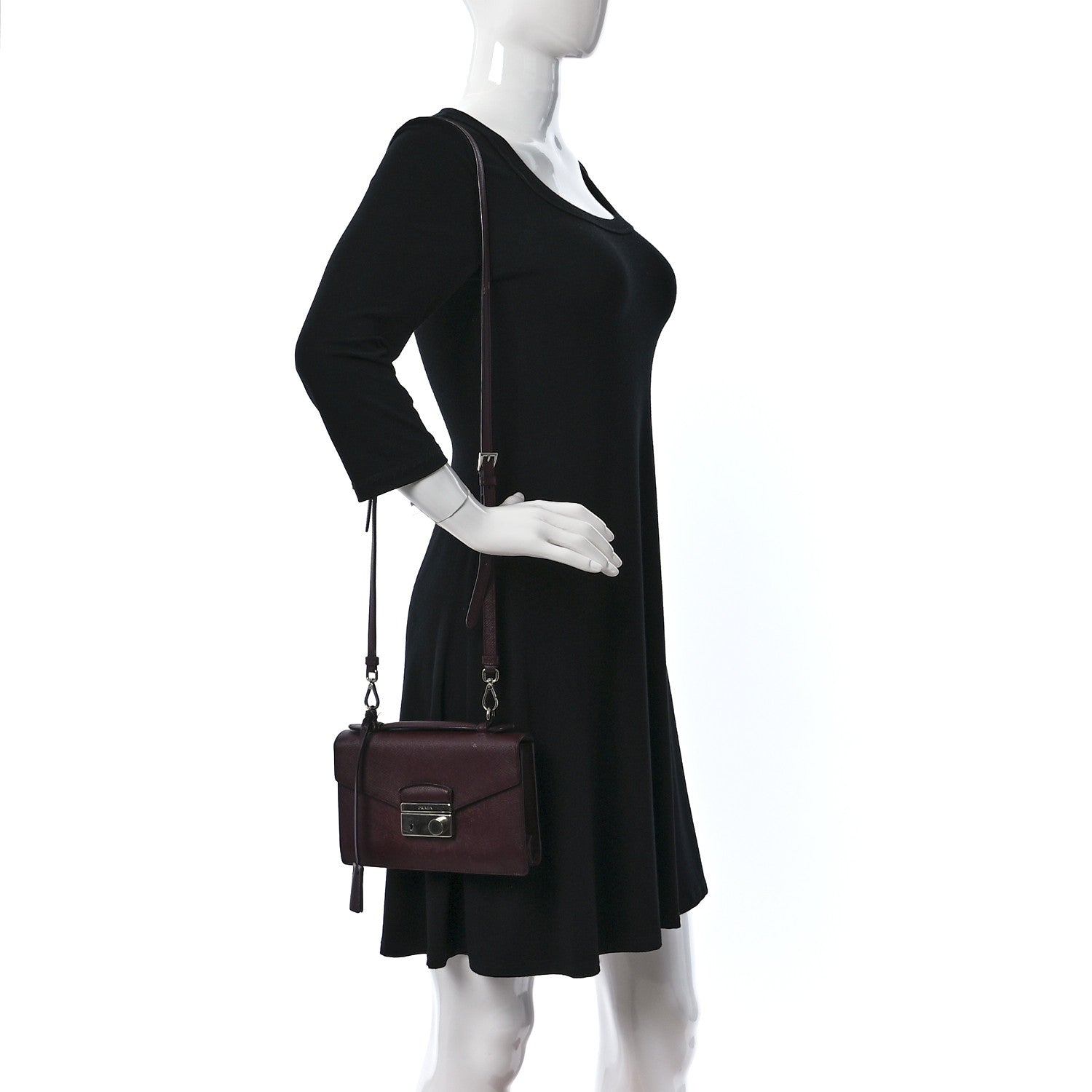 Prada Saffiano Sound Convertible Bag Granato 2 of 18