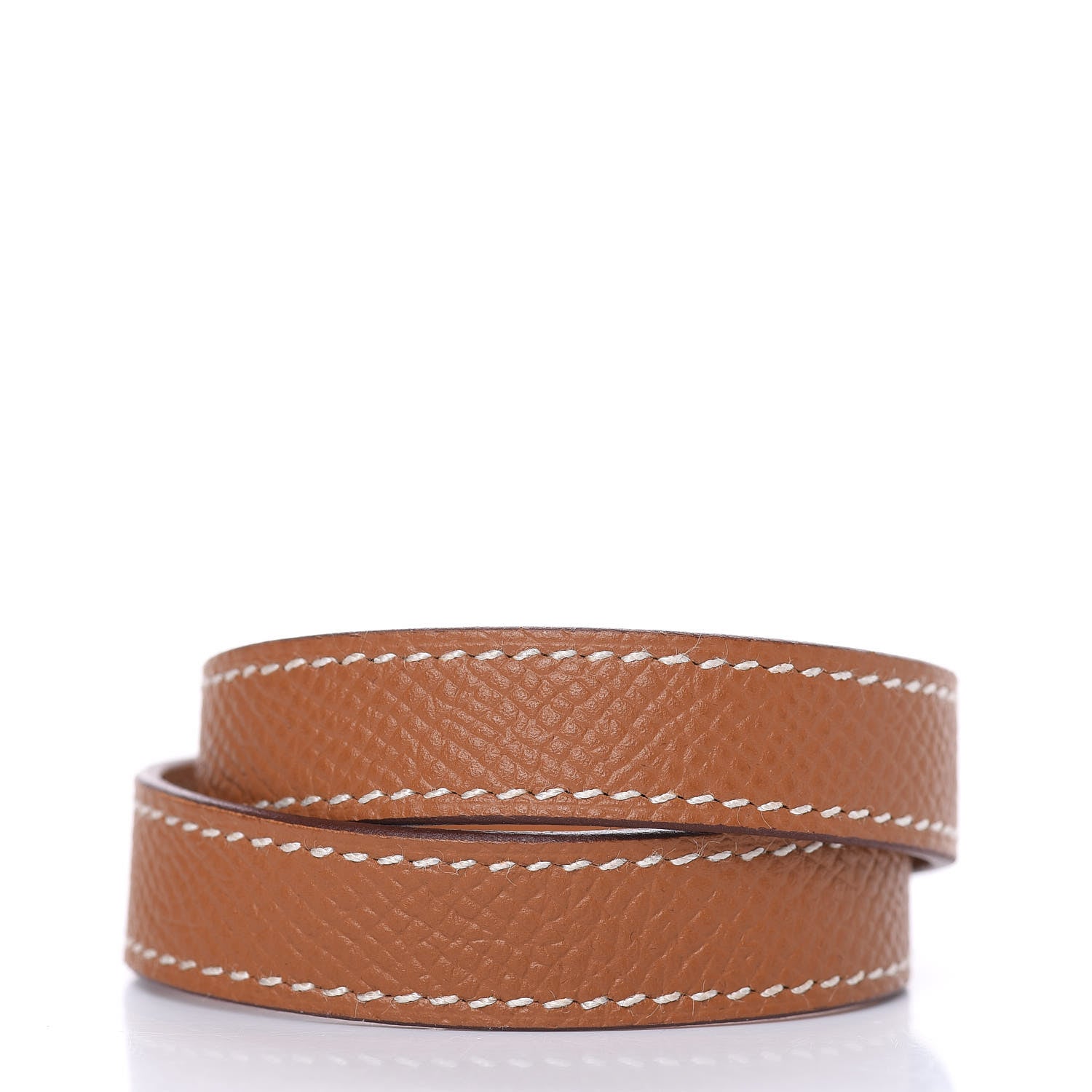 Hermes Epsom Kelly Double Tour Bracelet T1 Gold 3 of 6