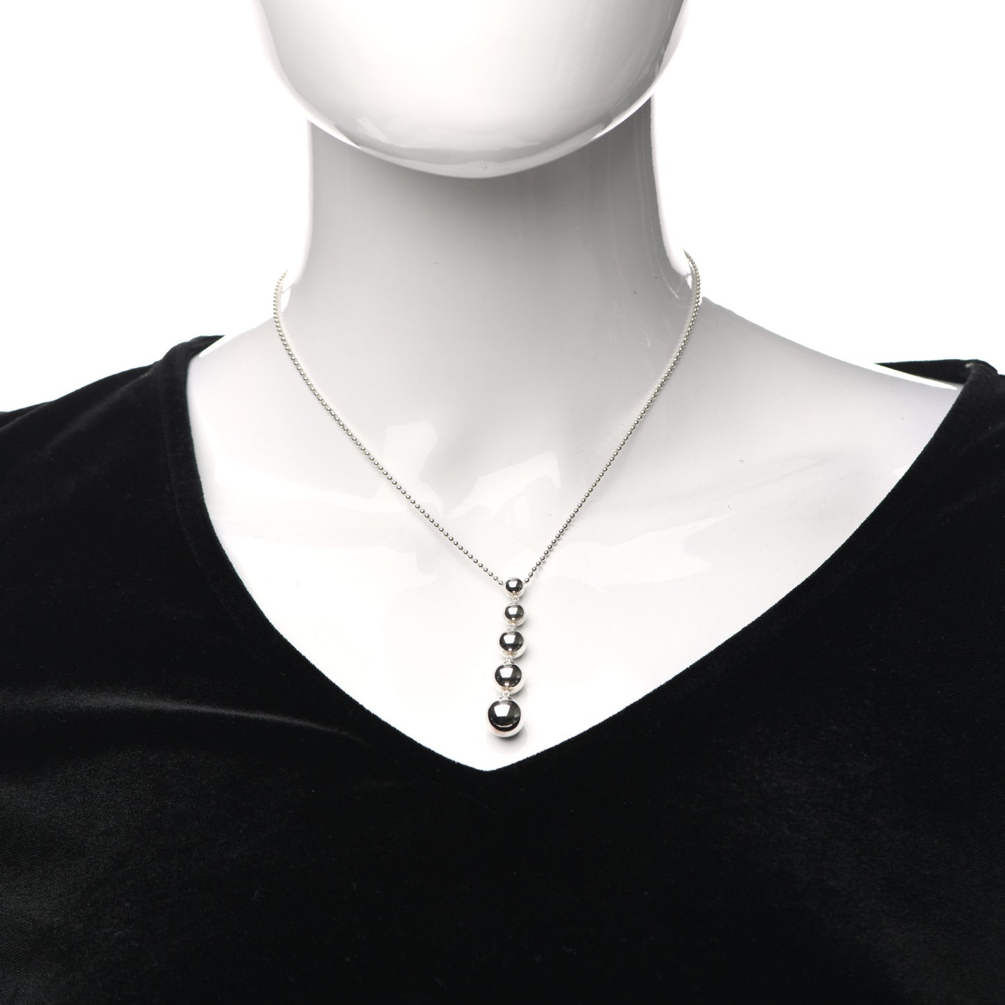Sterling Silver Graduated Ball Drop Necklace