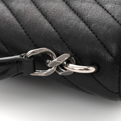Saint Laurent Sheepskin Matelasse Chevron Monogram Medium College Bag Black 12 of 12