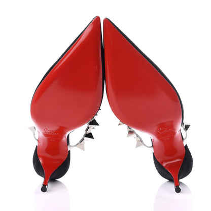 Christian Louboutin Veau Velours Specchio Planet Choc 80 Mule 38 Black 8 of 9