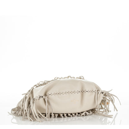 Valentino Garavani Grained Calfskin C-Rockee Fringe Hobo Light Ivory 4 of 7