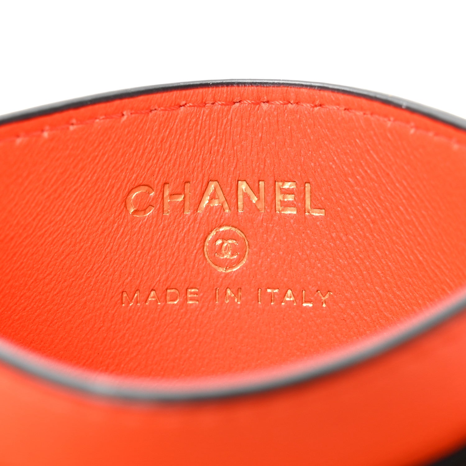 Chanel Lambskin Coco Beach Card Holder Orange White Black 6 of 8
