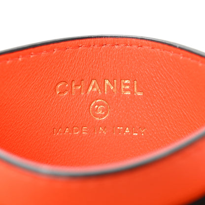 Chanel Lambskin Coco Beach Card Holder Orange White Black 6 of 8