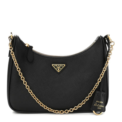 Prada Saffiano Lux Re-Edition 2005 Shoulder Bag Black 1 of 8
