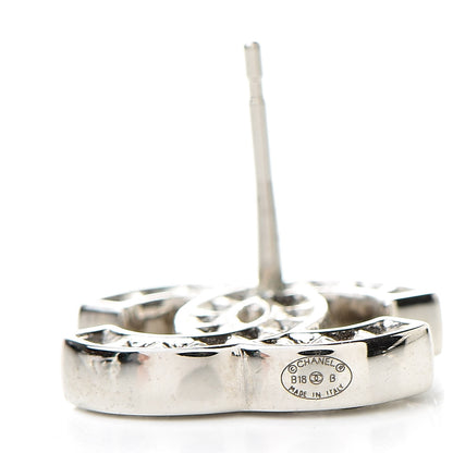 Chanel Baguette Crystal CC Earrings Silver 4 of 4