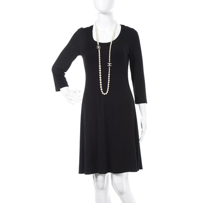 Chanel Pearl Baguette Crystal CC Long Necklace Silver 2 of 5