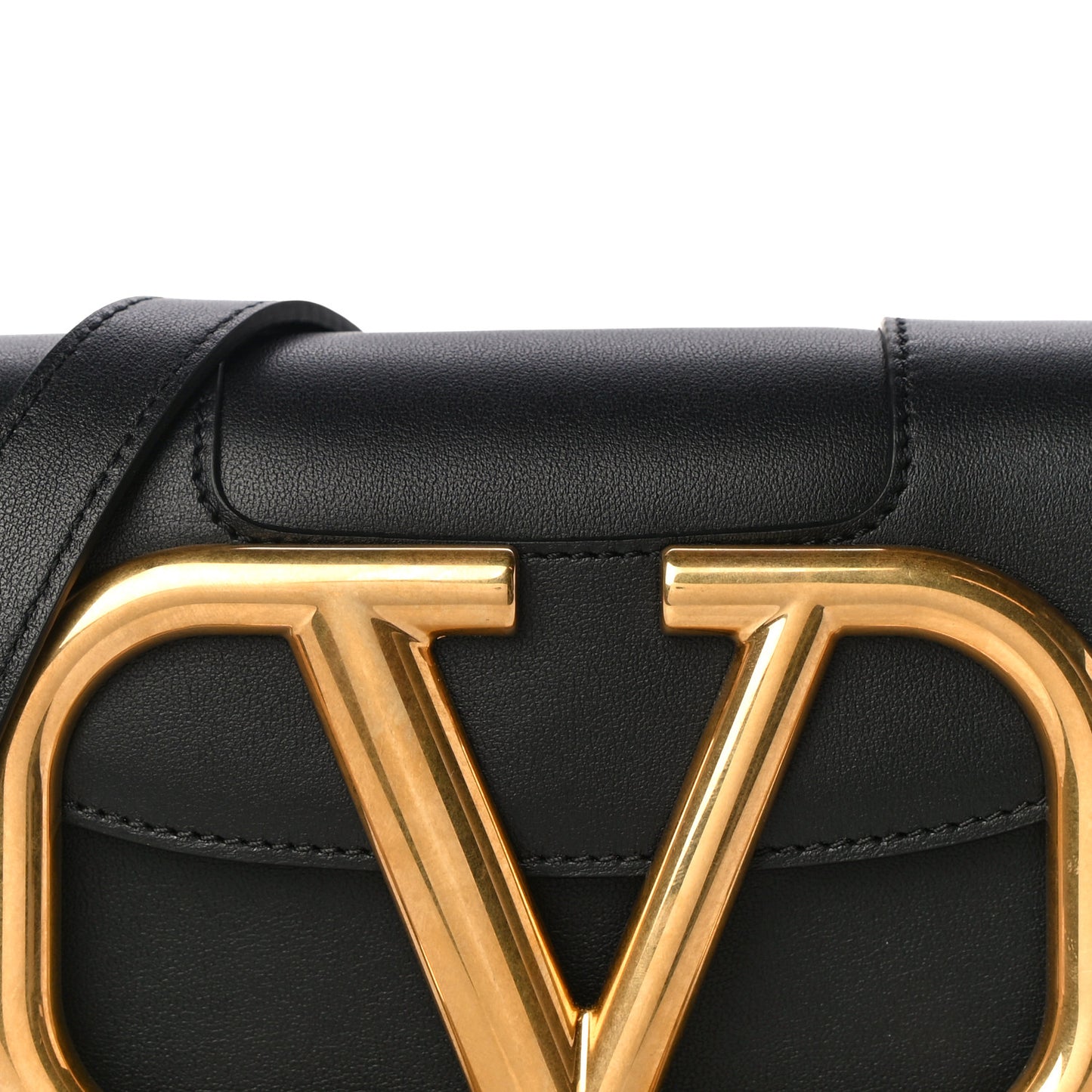 Calfskin Small Supervee Crossbody Bag Black